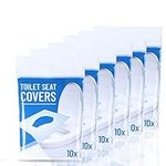 60PCS Flushable Paper Toilet Seat Covers, Disposable Toilet Seat Cover, Use in Travel or Public Toilets Use