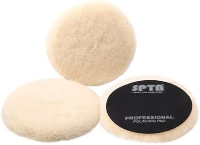 SPTA Wool Buffing Polishing Pads, 3Pcs 6 Inch (150mm) Wool Cutting Pad, Wool Compounding Pad, Wool Buffing and Polishing Pads Wool Buffing Wheel for 6 Inch Car Polisher Compounding, Polishing, Buffing