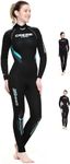 Cressi Castoro Lady Monopiece Wetsuit 5mm - Women's Modular Diving Wetsuit,Black/Aquamarine,XL