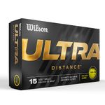 Wilson Staff Golf Balls, Ultra Distance, Two-Piece Golf Ball, 15 Balls, Yellow