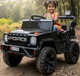 Toyify Driving 4x4 Jeep for Kids 1 to 6 Years | Electric Car Toy Ride on | Loading Capacity of 50 Kg | Battery Car - Bluetooth Music Player | Battery Jeep with Remote Control & Manual Steering Drive