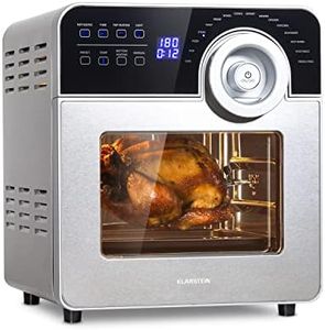 Klarstein AeroVital Cube Chef Heißluftfritteuse - 1700 W Heissluftfriteuse, Airfryer mit Touchscreen, 16 Programme, 50-220 °C, 14 L, ca. 10 h Zeitvorwahl, Edelstahl, silber