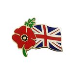 Union Jack Flag Red Poppy Remembrance Day Enamel Pin Badge Brooch Soldier Veterans UK