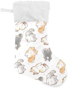 Cute Cats Christmas Stocking 18 Inch Kitty Large Xmas Stockings for Family Holiday Christmas Party Decorations Gift