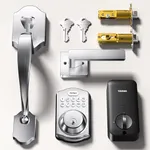 TEEHO Keyless Entry Door Lock Deadbolt with Handle Set- Electronic Digital Keypad Deadbolt - Front Door Lock Set with 2 Keys - Auto Lock - Easy Installation - Satin Nickel