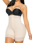 YIANNA Women's Shapewear Shorts Strapless Firm Tummy Control Body Shaper Butt Lifter for Post Surgery Tuck Compression Garment Beige M 7272