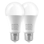 ProPOW Radar Motion Sensor Light Bulbs, A19 12W (100 Watt Equivalent) Daylight 5000K E26 Outdoor Auto on/Off Motion Detector Lights for Outside, Porch, Garage, Driveway, Patio,(1100LM, 2-Pack)