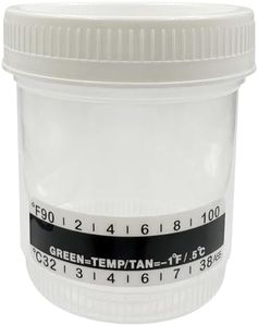 Identify Health 25 Pack Sterile Urine Specimen Cups with Lids, 90 ML Individually Wrapped Urine Collection, Temperature Strip, Graduation Scale