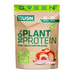 USN 100% Plant Protein Strawberry, Vegan Protein Powder (900g) A Sugar Free, Plant Based Protein Blend With No Soy and No Artificial Flavours