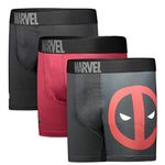 Captain America Performance Mesh Underwear Boxer Briefs 3-Pair Pack, Deadpool, Large