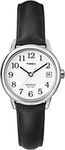 Timex T2H331 Ladies Classic Watch with Black Leather Strap