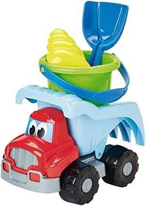 Jouets Ecoiffier - 502 - Camion Benne Plage Garni - Avec Set de jeux de sable - Jeu de plein air - Dès 18 mois - Fabriqué en France