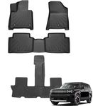 KUST Floor Mats for Hyundai Santa Fe 2024 2025 - All Weather Floor Mats, TPE Car Mats Front Rear 3 Row Floor Liners Santa Fe Accessories High Edges Non-Slip (Not Fit Hybrid)