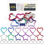 Mardatt 24Pcs Aluminum Keychain Clips Set Includes Star Shape & Heart Shape Keychain Clips with Keyrings Spring Snap Keychain Clip Quick Release for Outdoor Traveling Camping Hiking(Multi Color)