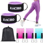 Zacro Ankle Resistance Bands with Cuffs - Resistance Bands Set with Ankle Strap for Women & Men - Glutes Workout Equipment for Home Workouts, Gym, Butt Exercise, Kickbacks Hip Fitness Training