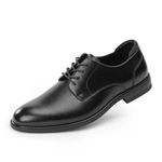 Cusolemore Men's Oxfords Classic Dress Lace Up Shoes, Leather Lined, Heel Pad Design for Formal Occasions Black 10