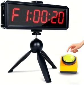 BS-MIAOBO Gym Timer 1.5 Inch Large LED Display with 360° Start/Stop Button, Stopwatch and Interval Timer for Home Gym, Obstacle Course, HIIT Workouts