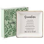 VINCOMIC Mother's Day Gift for Grandmother, Nana Gift-Ring Dish Jewelry Tray for Grandma,Thoughtful Gift for Grandma Birthday Christmas-Dear Grandma,You Are Loved