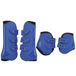 Horse Sport Boots Set of 4, PU Shell Front and Hind Horse Tendon Fetlock Brace Guard Boots for Riding, Shock Absorbing, Jumping, Horse Leggins Boots(M)