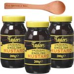 English Mustard bundle contains Taylors Original Pack of 3 x 200g, Wooden Spoon