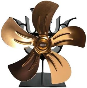 YESBO New Thermal Power Fireplace Fan Firewood Stove, Large 5-Leaf 6.69-inch Rose Gold, Thermal Power Fireplace Silent Firewood Home Ice Fishing Camping Circular Heating