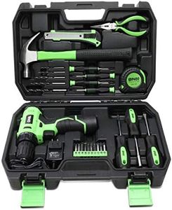 DNA MOTORING TOOLS-00018 Green 27 PCs 12V Cordless Power Drill Driver Bit Set w/Charger+Screwdrivers+Pliers Home Repair Kit, mint green