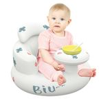 Mineup Baby Inflatable Seat for Babies 3-36 Months, Built in Air Pump Infant Back Support Sofa, Baby Support Seat Summer Toddler Chair for Sitting Up, Baby Shower Chair Floor Seater (Strawberry)