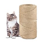 GIAPINST Sisal Rope for Scratching Post Scratching Tree Land Sisal Rope Nature Sisal Rope Cats Scratch Rope for Pets Gardening Crafts Toys (6mm, 50m)