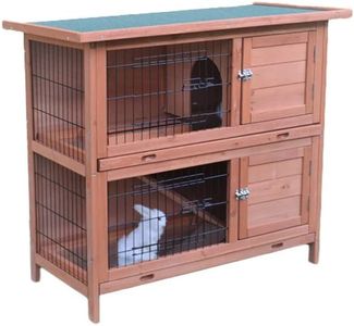 PawHub Wooden Chicken Hen Coop Rabbit Hutch Guinea Pig Cage with Ramp Trays