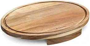 Navaris Corner Countertop Cutting Board - 12.6" x 16.5" Acacia Wood Round Cutting Board - Space Saving Chopping Board for Kitchen Counter Corners