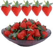 Notakia Fake Strawberry Decor Plastic Lifelike Fake Strawberries Faux Fruit Party Decoration Artificial Fruits Photography Prop for Home Kitchen Decoration