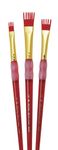 Royal Brush BK693 Big Kids Choice Flat Golden Taklon Hair Acrylic Plastic Wisp Brush Set (Pack of 3)