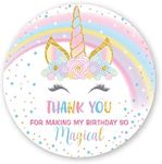 Your Main Event Prints Unicorn Birthday Stickers - Unicorn Party Stickers - Unicorn Thank You Favor Stickers - 50 Count