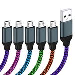 Android Charger Cable, 5 Pack 6ft Canjoy Braided Micro USB Cable Cord Fast Android Phone Charger Cord Compatible Samsung Galaxy J3 J7 S6 S7 Edge, LG stylo 2/3 LG G3 G4 K30 K20