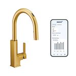 Moen S72308EVBG STO Smart Touchless Pull Down Sprayer Kitchen Faucet with Voice Control and Power Boost, Brushed Gold