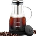 Bean Envy Cold Brew Coffee Maker - 32 oz Glass Iced Tea & Coffee Cold Brew Maker and Pitcher w/Silicone Cap & Base