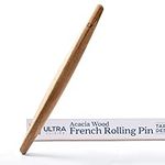 Ultra Cuisine - French Rolling Pin - Ideal for Baking - Dough and Fondant Rolling - Suitable for Ravioli - Pastry - Dumpling - Tortilla - Bread - Pasta - Tapered Wooden Rolling Pin - 17.75 Inch