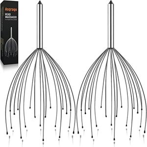 Asqraqo Stocking Stuffers, 2 Pack Scalp Massagers, 20 Fingers Hand-held Massage Tingle, Head Massagers for Deep Relaxation, Stress Relief and Hair Stimulation