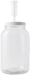 FastRack - Wide Mouth Glass Jar with Lid and Econolock Airlock, Large , 1 Gallon , Clear