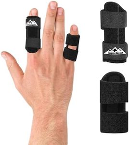 supregear Finger Splints, 2-Pack Universal Finger Straightening Brace Finger Support Broken and Trigger Finger Splints for Middle, Index, Ring, Pinky Fingers, Black