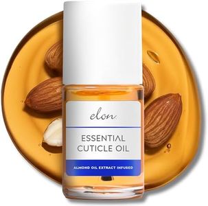 Elon Essential Cuticle Oil for Nails w/Almond Oil Extract - Jojoba Oil & Vitamin E - Softening & Hydrating Nail and Cuticle Oil – Dermatologist Recommended Nail Cuticle Oil – (0.5 oz.)