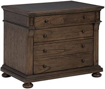 Hekman Furniture Executive Lateral File Cabinet – Leather Top Wood File Cabinet Locking Drawers Anti Tip Feature Accommodates Letter & Legal Files Rustic Brass Hardware Cabinet for Home Decor