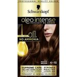 Schwarzkopf Oleo Intense Permanent Brown Hair Dye, Oil Enriched, Ammonia Free, Up to 100 Percent Grey Coverage, Mocca Brown 4-18