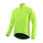 ARSUXEO Cycling Jacket Mens Waterproof Raincoat Cycle Jacket Bike Breathable Lightweight Windbreaker R018 Green Size Large