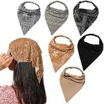 6 Pack Hair Bandanas Headband for w