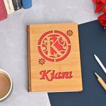 GKD Personalized Wooden Diary Journal - A5 Ruled Notebook with Custom Name for Girls, Boys, Kids, Men & Women | Perfect for Office, Gift & Personal Use (190 Pages)