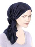 Bella Scarf Chemo Hat Turban Head Scarves Pre-Tied Headwear Bandana Tichel for Cancer - Blue -