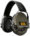 Sordin PRO X Electronic Ear Defenders - 75302-X/L-S - Active Noise Reduction Earmuffs - Leather Band - Green Ear Cups