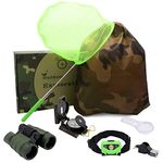 ShaqMars Kids Outdoor Adventure Set :Educational Childrenâ‚¬â„¢s Toys Binoculars, LED Headlamp Flashlight, Compass, Magnifying Glass Whistle Butterfly Net & Backpack(Camo Color) Great Kidz Gift Set