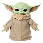 Mattel Star Wars Grogu Squeeze and blink Plush with sounds and movement, Collectible Gift for star wars fans, HJM25